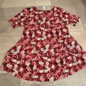 LULAROE WOMENS SMALL RED TUNIC SHIRT GREAT CONDITION